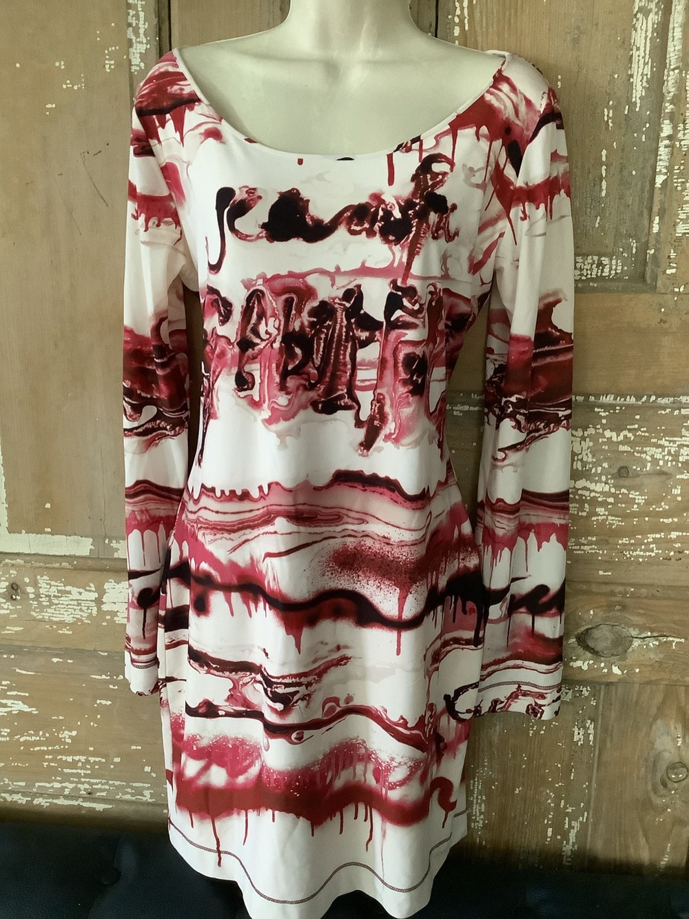 Jean Paul Gaultier Italian Soleil Dress Stretch Red White Size XXL